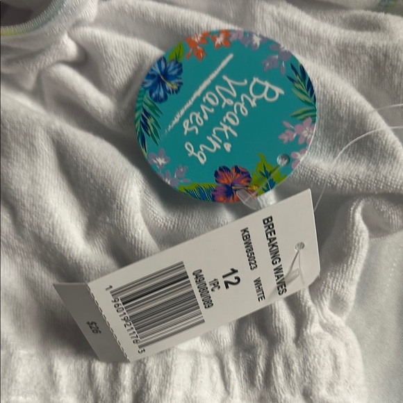 NWT White Hooded Swim Coverup with Rainbow Trim - Picture 3 of 3